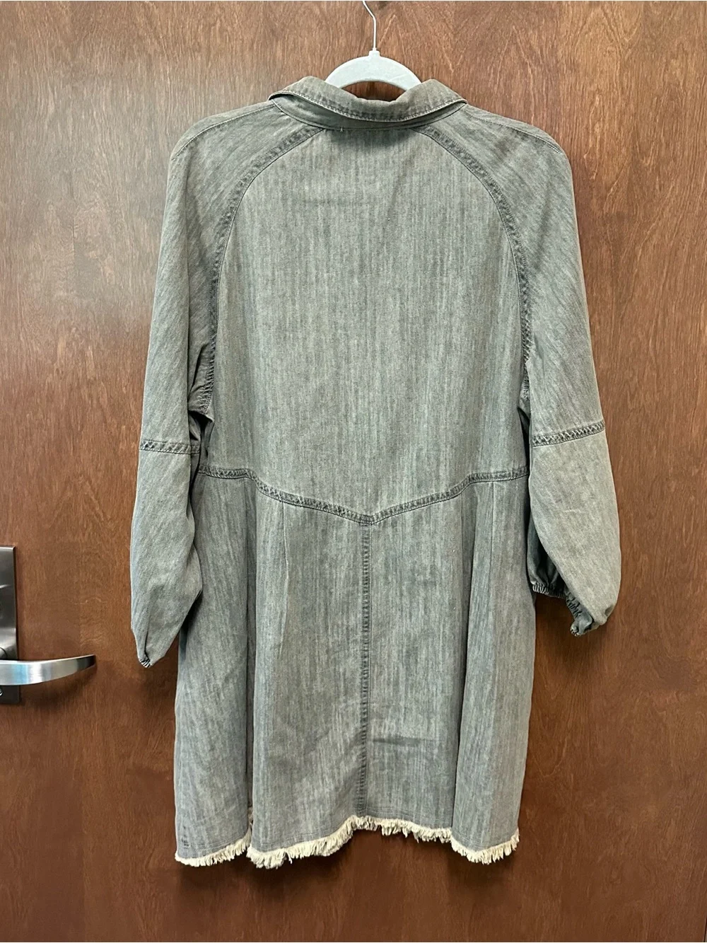 Natural Life Melissa chambray denim dress size M stone gray boho peasant farm - Picture 6 of 8